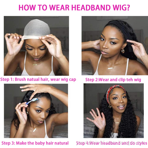 High Grade wholesale unprocessed 100% brazilian human Natural raw virgin straight kinky curly hair headband Wigs vendors